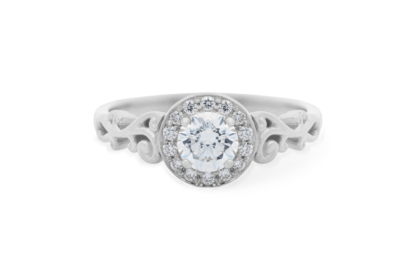 Fiora: Brilliant Cut Diamond Halo Ring