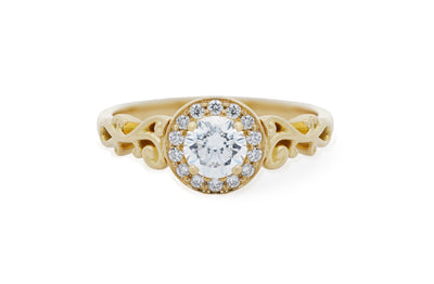 Fiora: Brilliant Cut Diamond Halo Ring