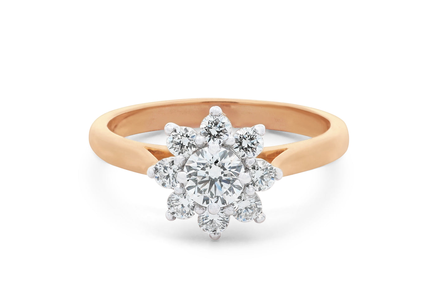 Fleur: Brilliant Cut Diamond Halo Ring