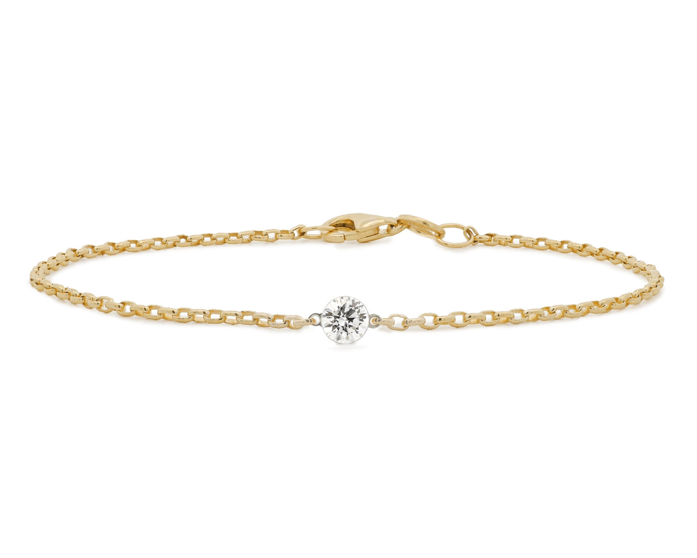 The Floeting® Diamond Solitaire Bracelet in Yellow Gold | 0.27ct F VS1
