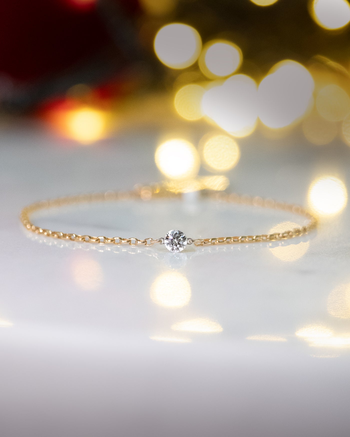 The Floeting® Diamond Solitaire Bracelet in Yellow Gold | 0.27ct G VS2
