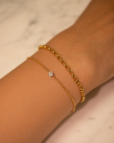 The Floeting® Diamond Solitaire Bracelet in Yellow Gold | 0.27ct G VS2
