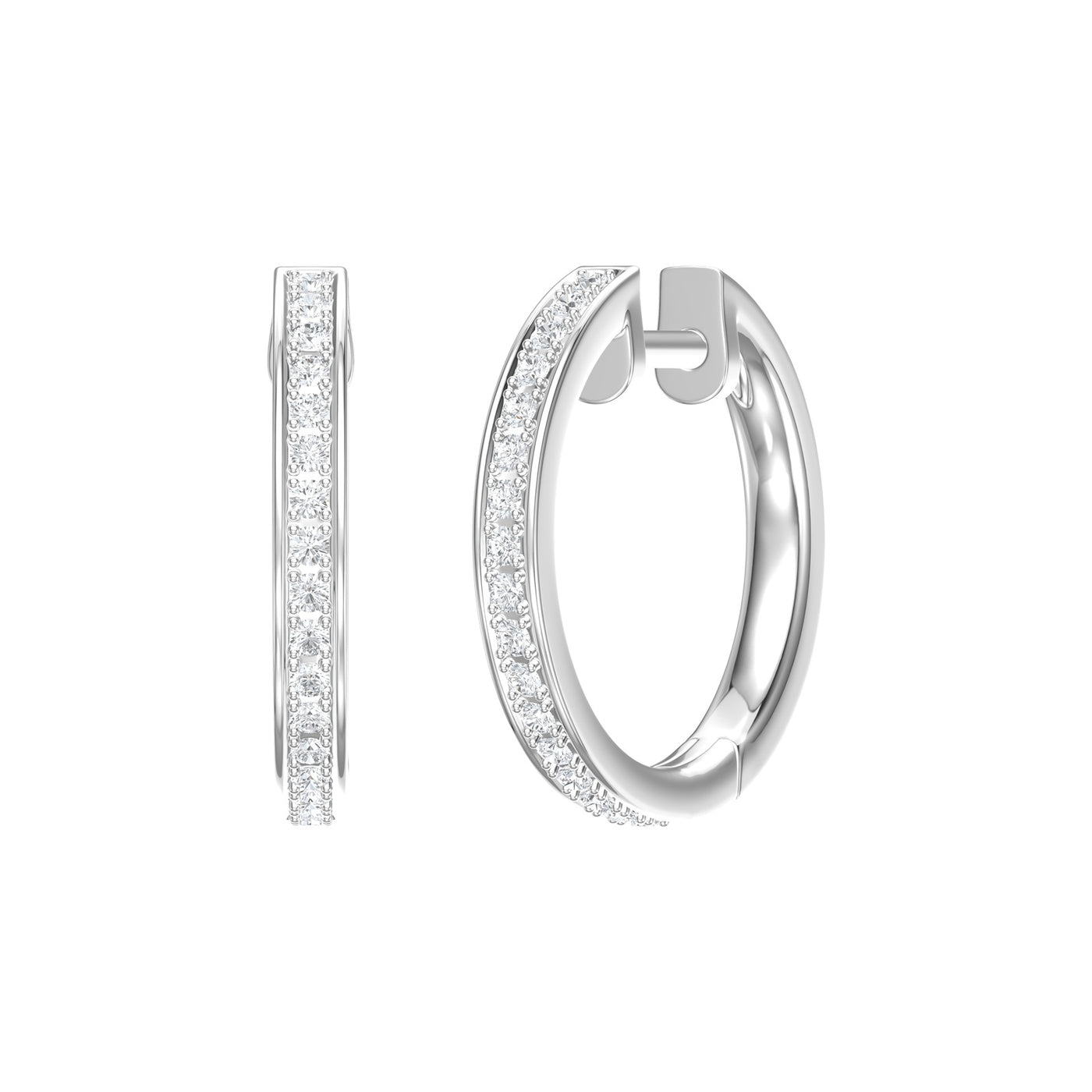 Grain Set Diamond Hoop Earrings in Gold | 0.33ctw
