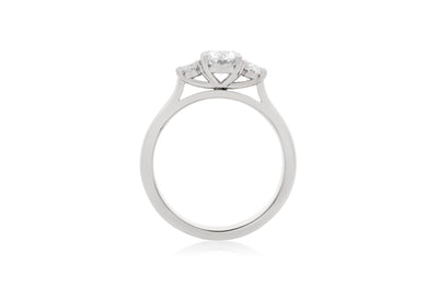 Harmony: Oval Cut Diamond Three Stone Ring in Platinum | 1.52ctw