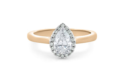 Luminous: Pear Cut Diamond Halo Ring