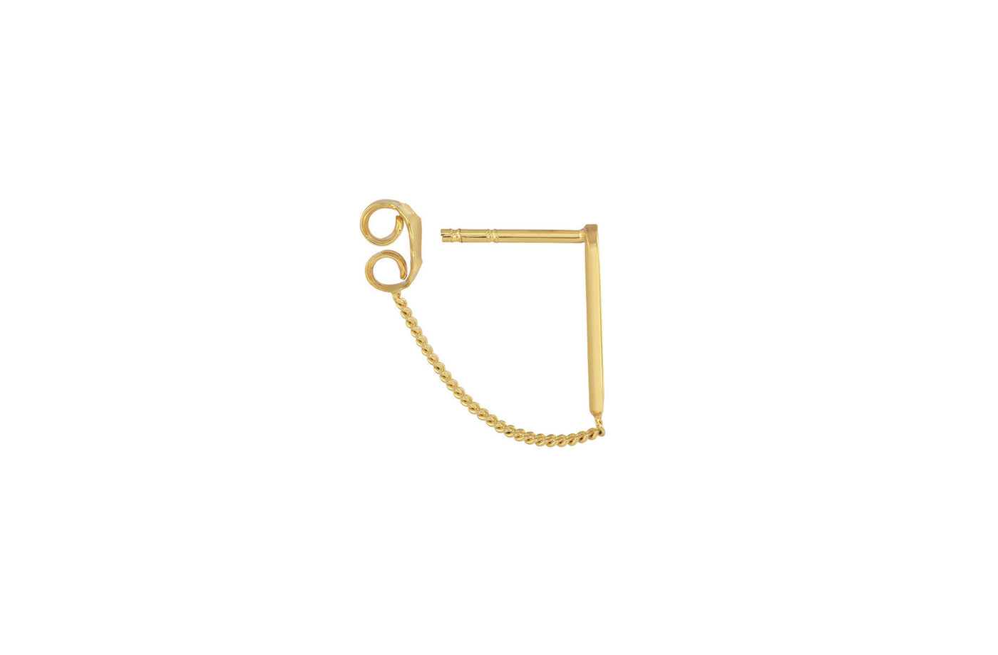 Paperclip Chain Loop Earrings in Yellow Gold