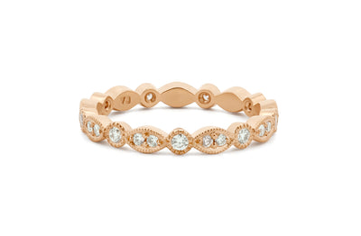 Leaf and Circle Diamond Set Eternity Ring