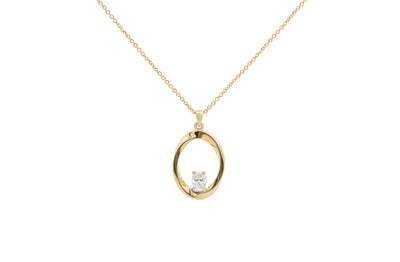 Mobius Twist: Diamond Pendant in Yellow Gold | 0.31ct