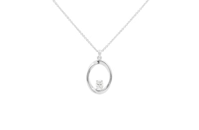 Mobius Twist Oval Cut Diamond Pendant in platinum and or white gold