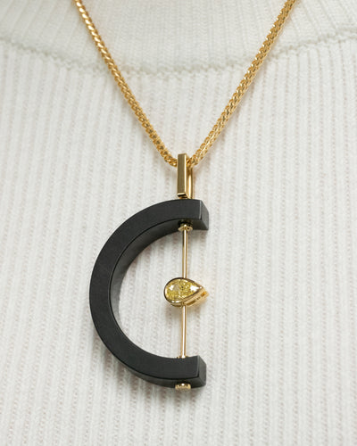 Now you C it, now you don't: Yellow Diamond and Black Jade Pendant | 0.73ct