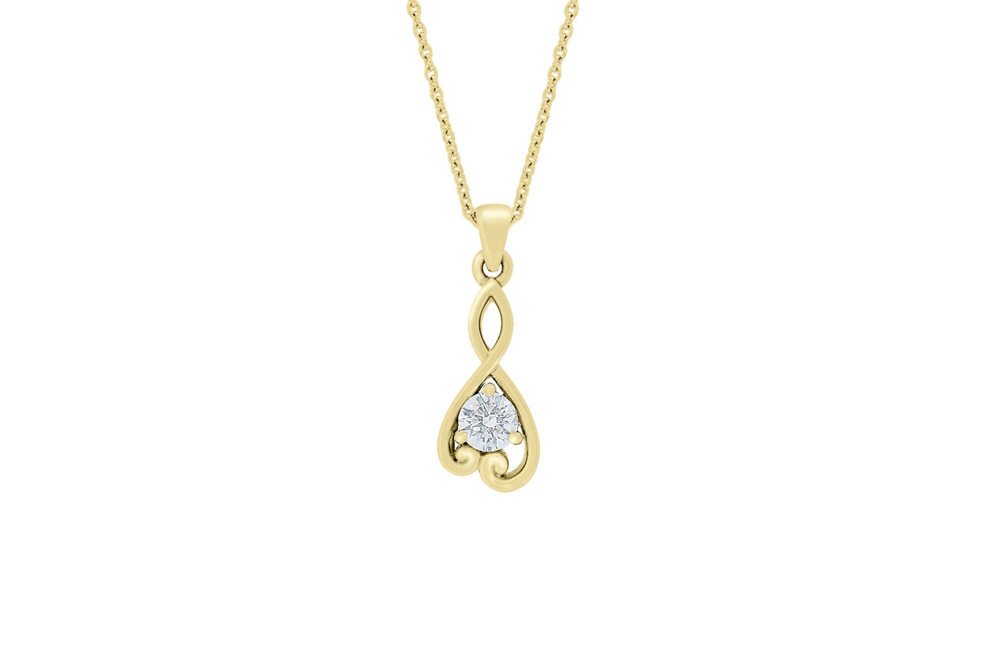 Pania: Brilliant Cut Diamond Pendant in Yellow Gold | 0.17ct D-G VS