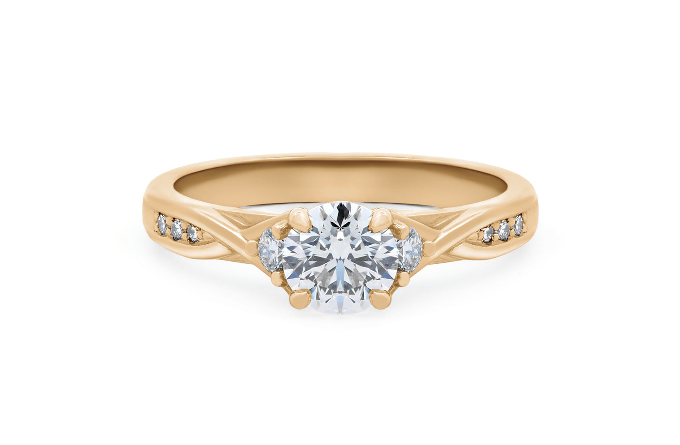 Pirouette: Brilliant Cut Diamond Solitaire Ring