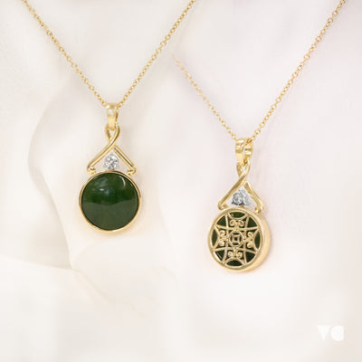 Neoma: Pounamu and Diamond Pendant