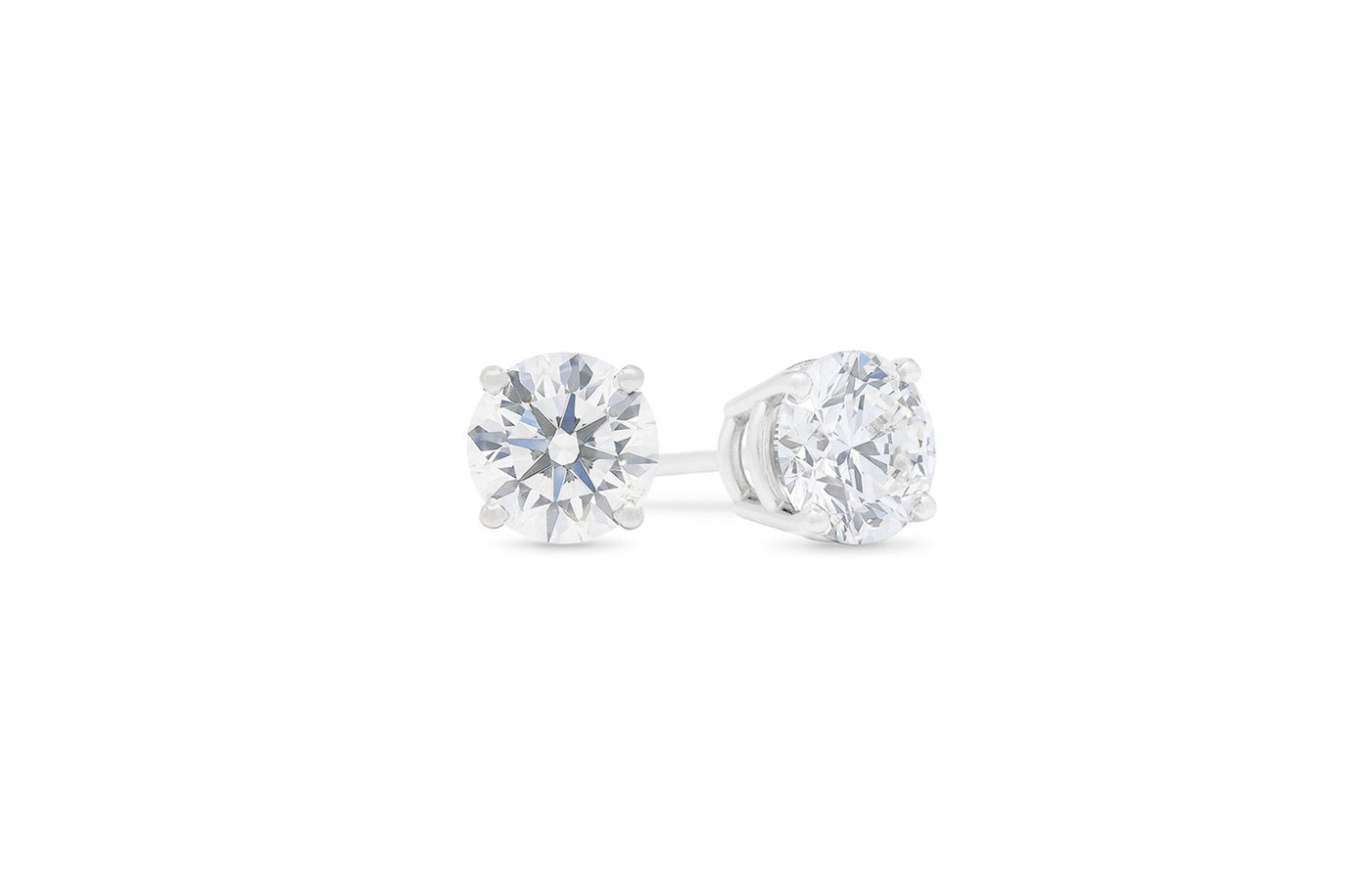 Brilliant Cut Diamond Claw Set Stud Earrings in White Gold | 0.49ctw D-G  VS2