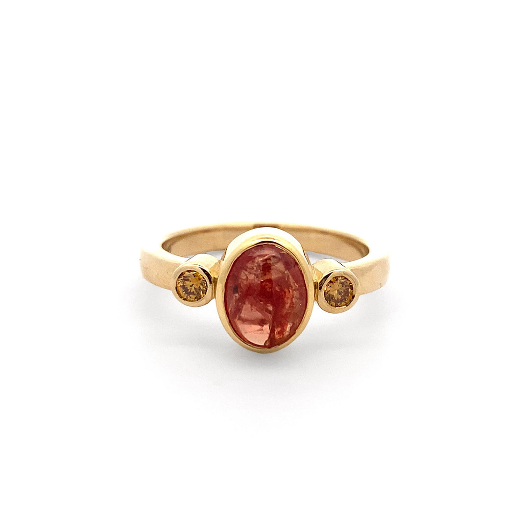 Diamond Amber Stone Ring Meaning Orange Sapphire And Diamond Three