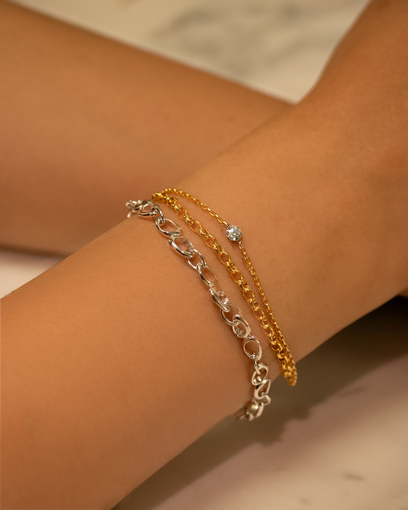 Staccato Chain Bracelet in Sterling Silver