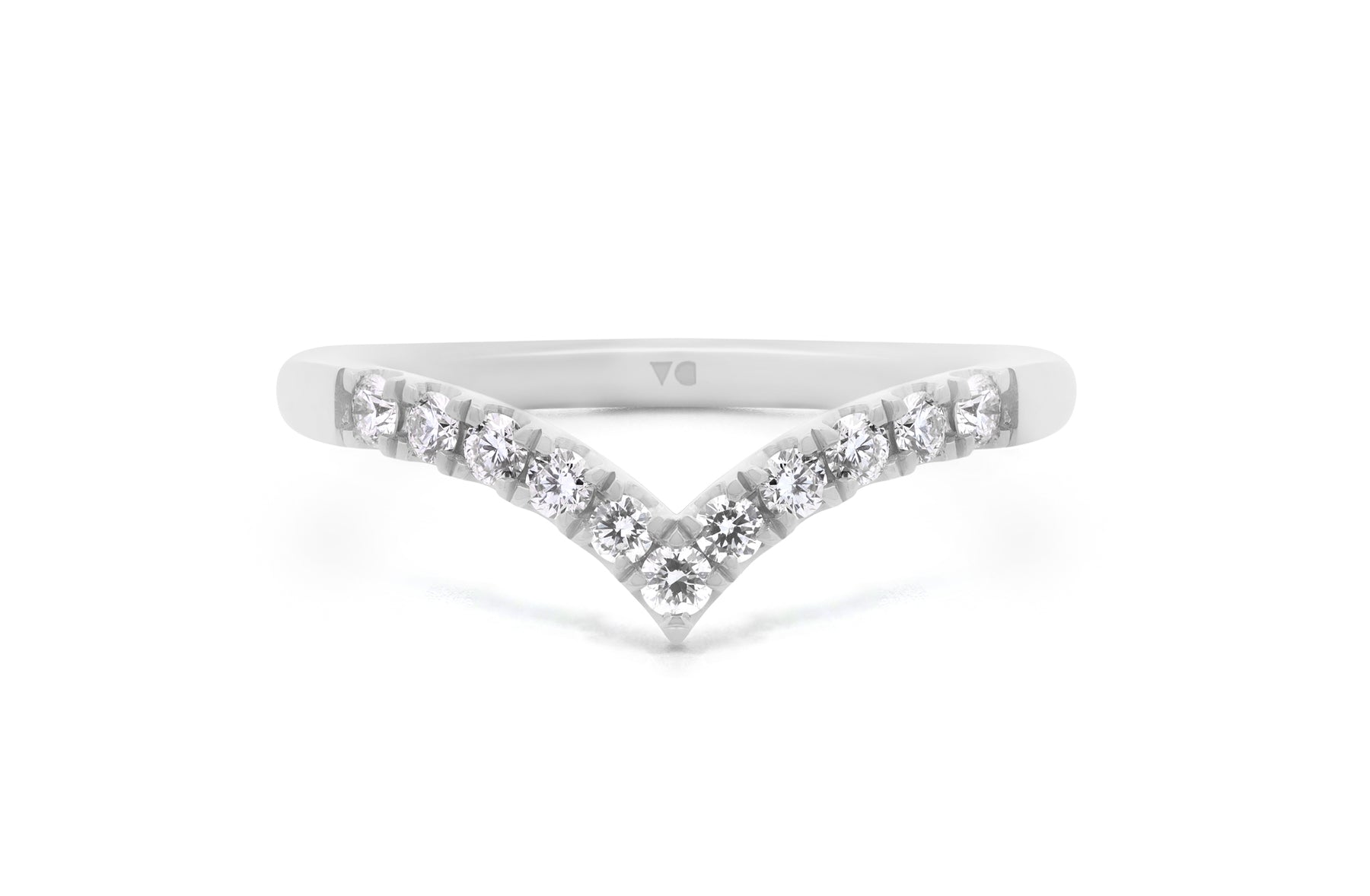 Brilliant Cut Diamond Claw Set V-shaped Ring | 0.22ctw