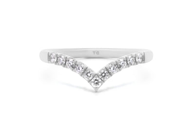 Brilliant Cut Diamond Claw Set V-shaped Ring
