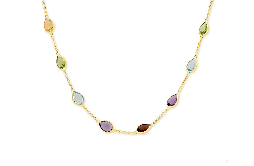 Summer Colours: Gemstone Necklace in Gold | 15.20ctw