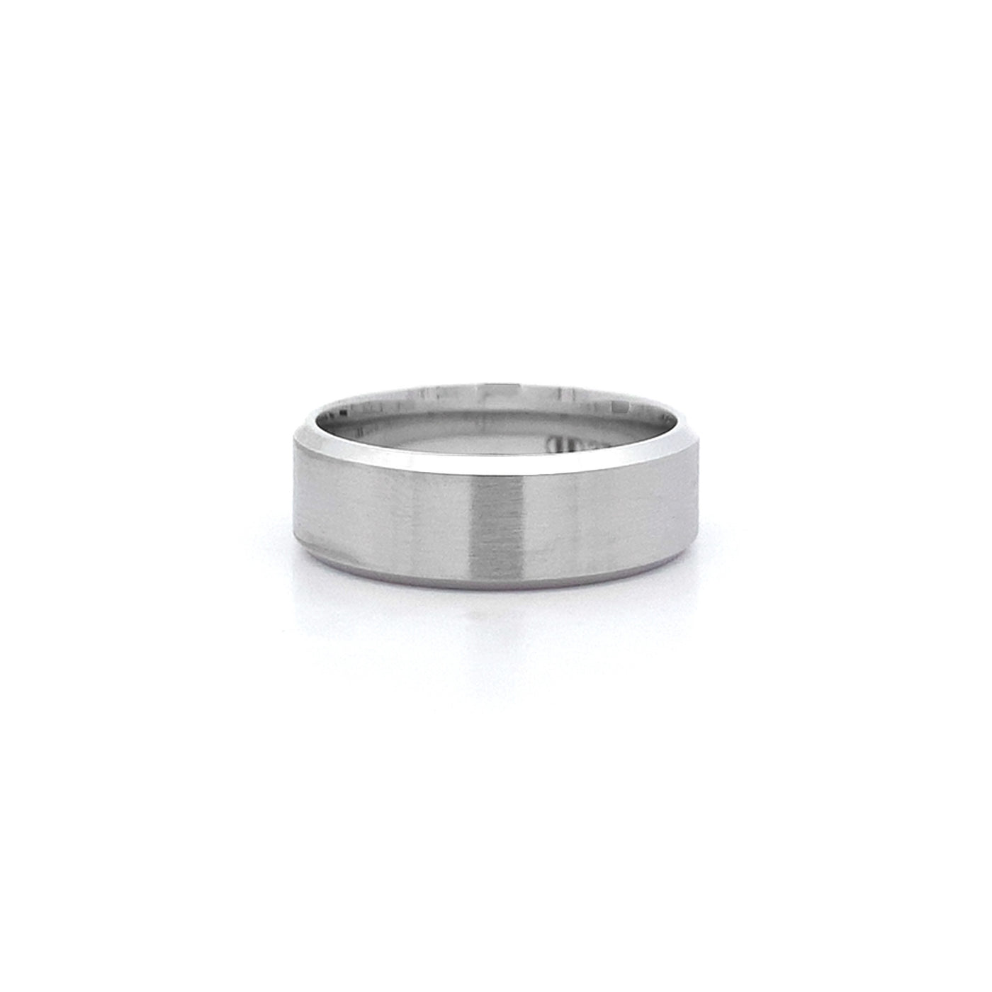 Bevel Edge 7.0mm Band in White Gold