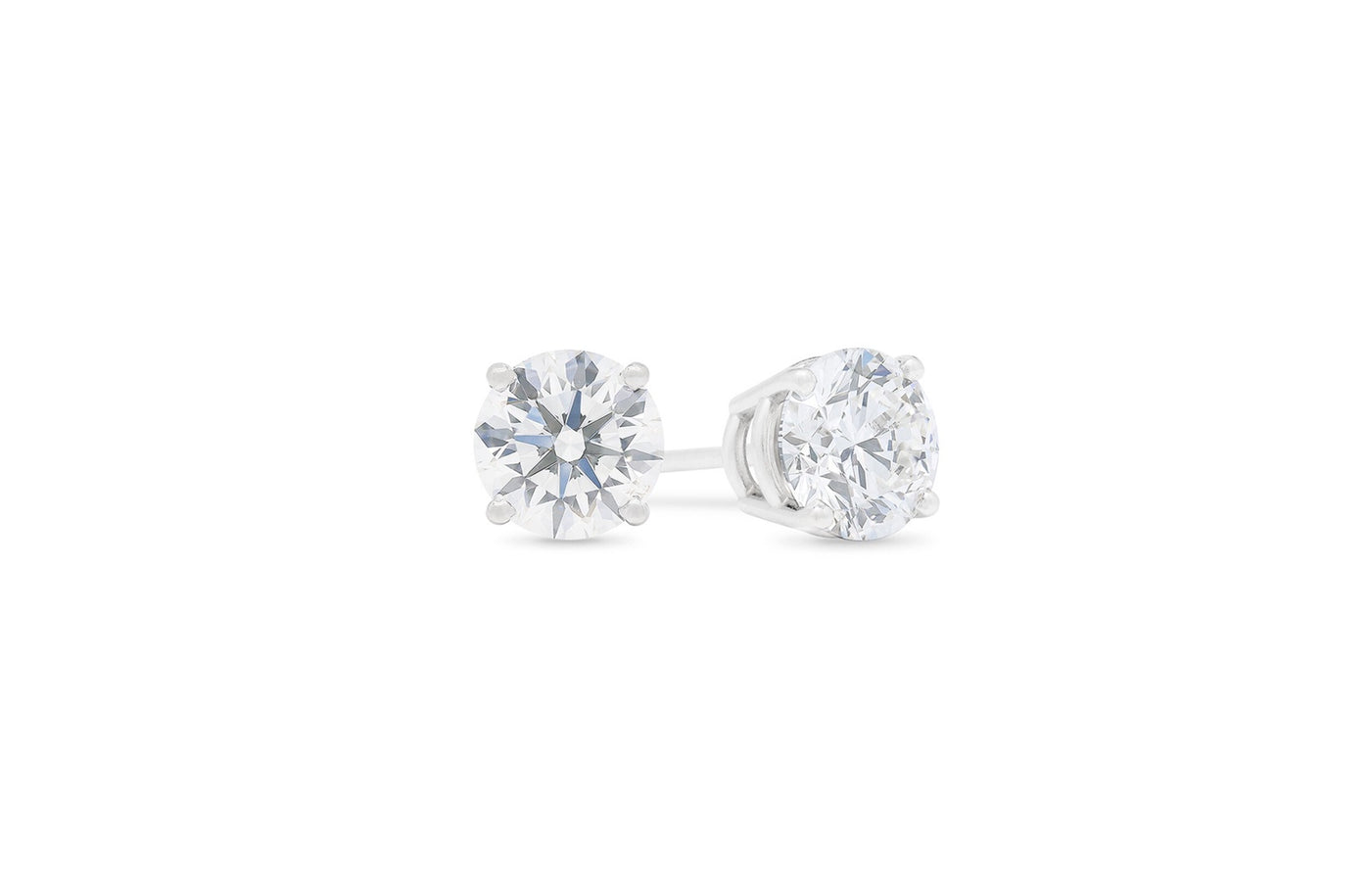 Brilliant Cut Diamond Claw Set Stud Earrings in White Gold | 0.44ctw