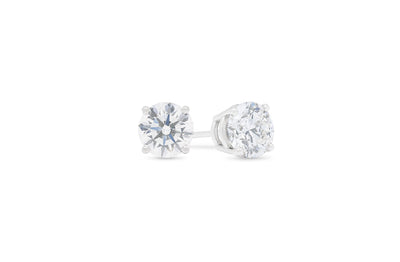 Brilliant Cut Diamond Claw Set Stud Earrings in White Gold | 0.44ctw