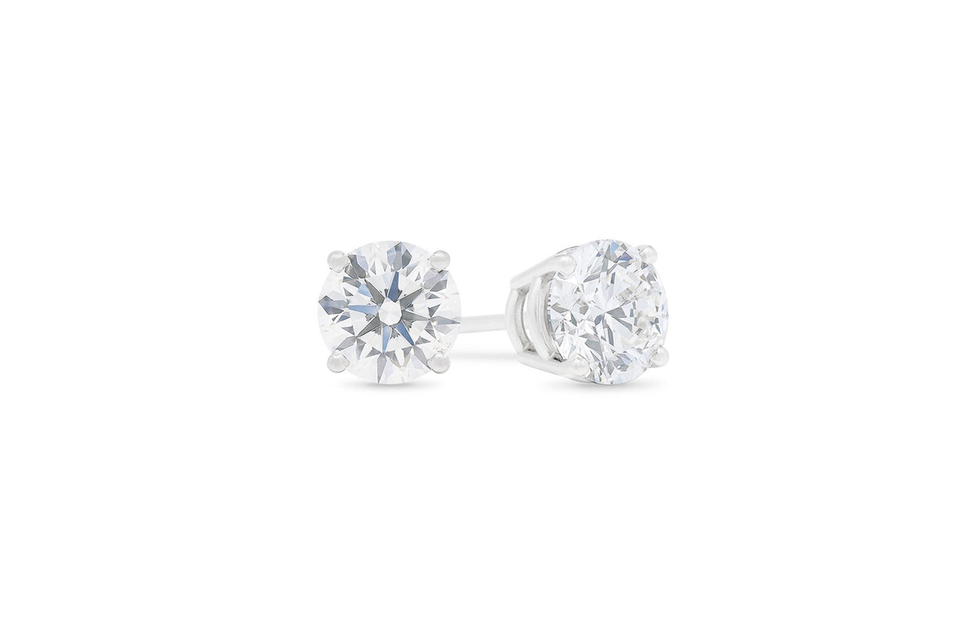Brilliant Cut Diamond Claw Set Stud Earrings in White Gold | 0.60ctw
