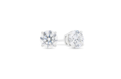 Brilliant Cut Diamond Claw Set Stud Earrings in White Gold | 0.60ctw