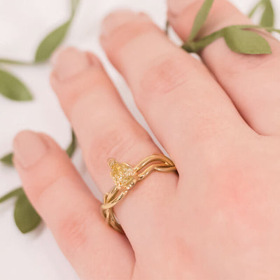 Climbing Ivy: Fancy Yellow Diamond Solitaire Ring