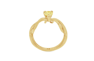 Climbing Ivy: Fancy Yellow Diamond Solitaire Ring