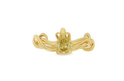 Climbing Ivy: Fancy Yellow Diamond Solitaire Ring