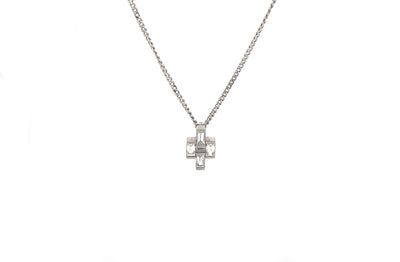 Emerald Cut Diamond Four Stone Pendant in White Gold | 0.41ctw