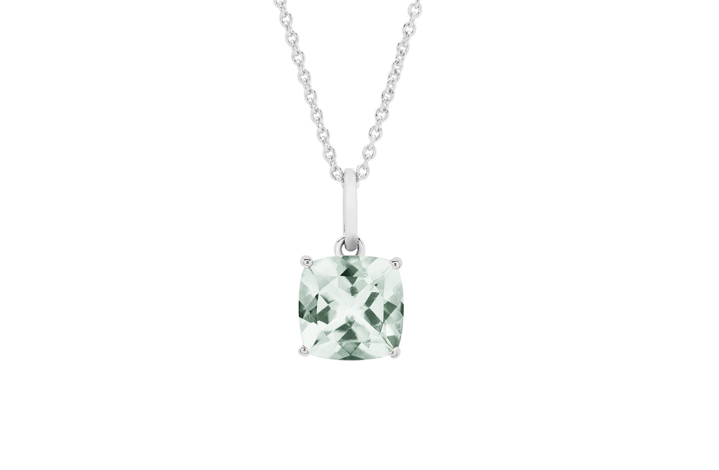 Green Amethyst Solitaire Pendant in Gold | 1.90ct