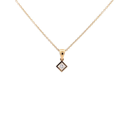 Princess Cut Diamond Pendant in Yellow Gold | 0.28ct