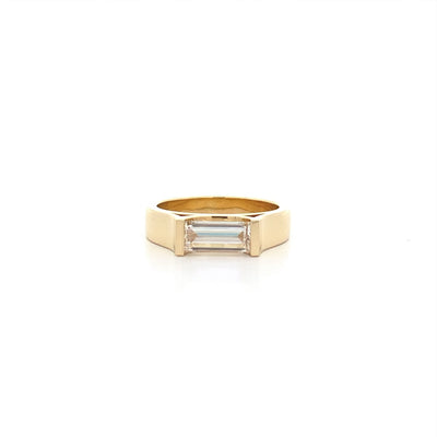 Celeste: Baguette Cut Diamond Solitaire Ring in Yellow Gold | 1.20ct