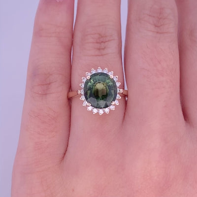 Obel: Tourmaline and Diamond Cluster Ring