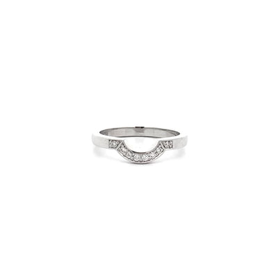 Brilliant Diamond Set U' Shaped Ring in Platinum | 0.10ctw