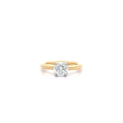 Ardor: Brilliant Cut Diamond Solitaire Ring in Yellow Gold | 1.26ct F SI1