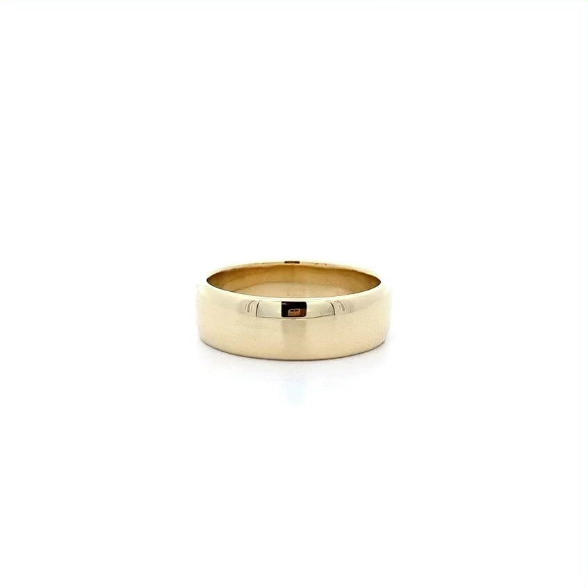 Low Half Round 7.0mm Band in Yellow Gold