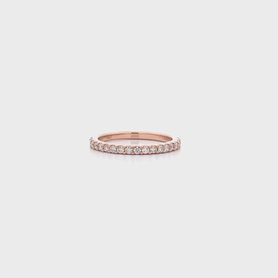 Brilliant Diamond Scallop Set Ring in Rose Gold | 0.31ctw