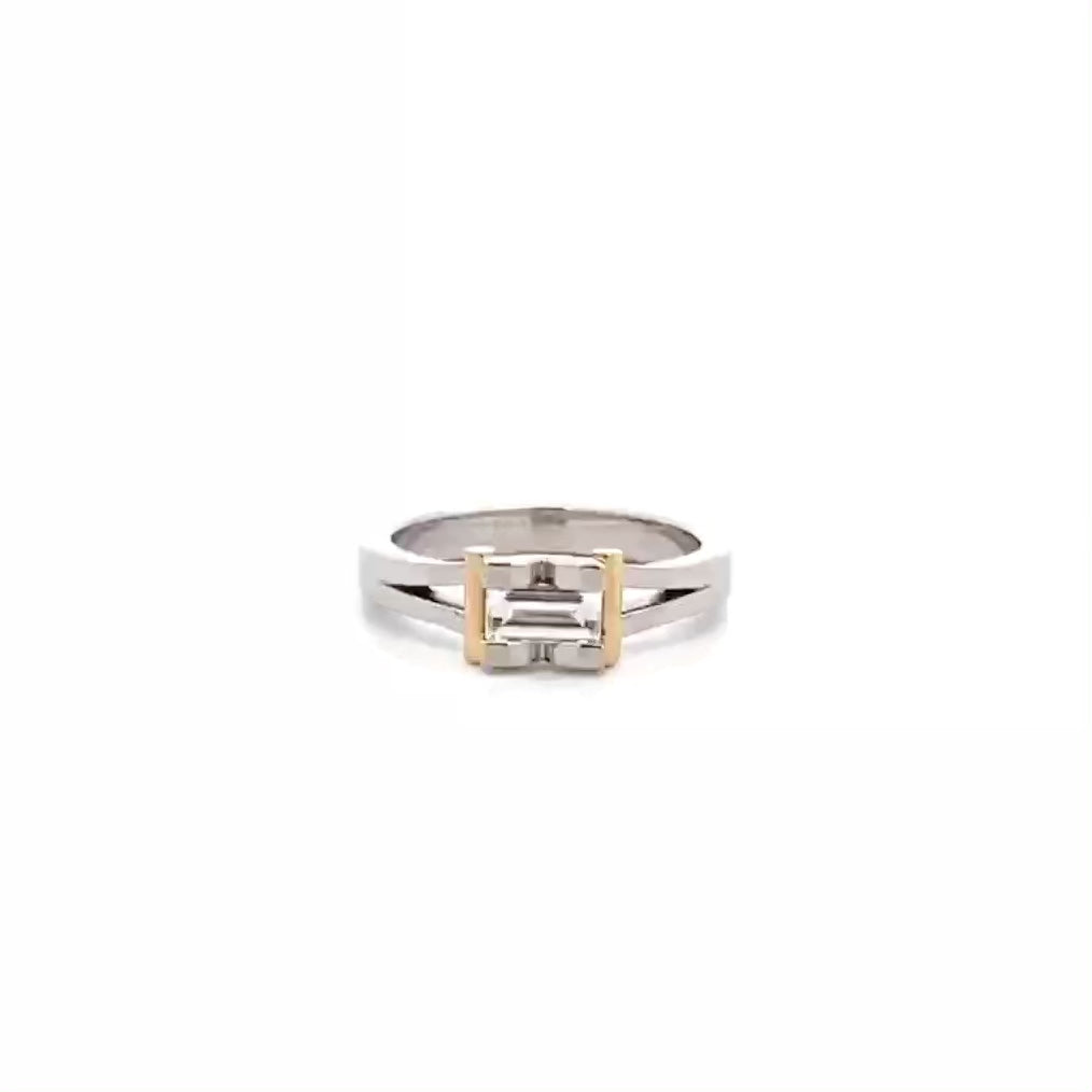 Corin: Baguette Cut Diamond Solitaire Ring