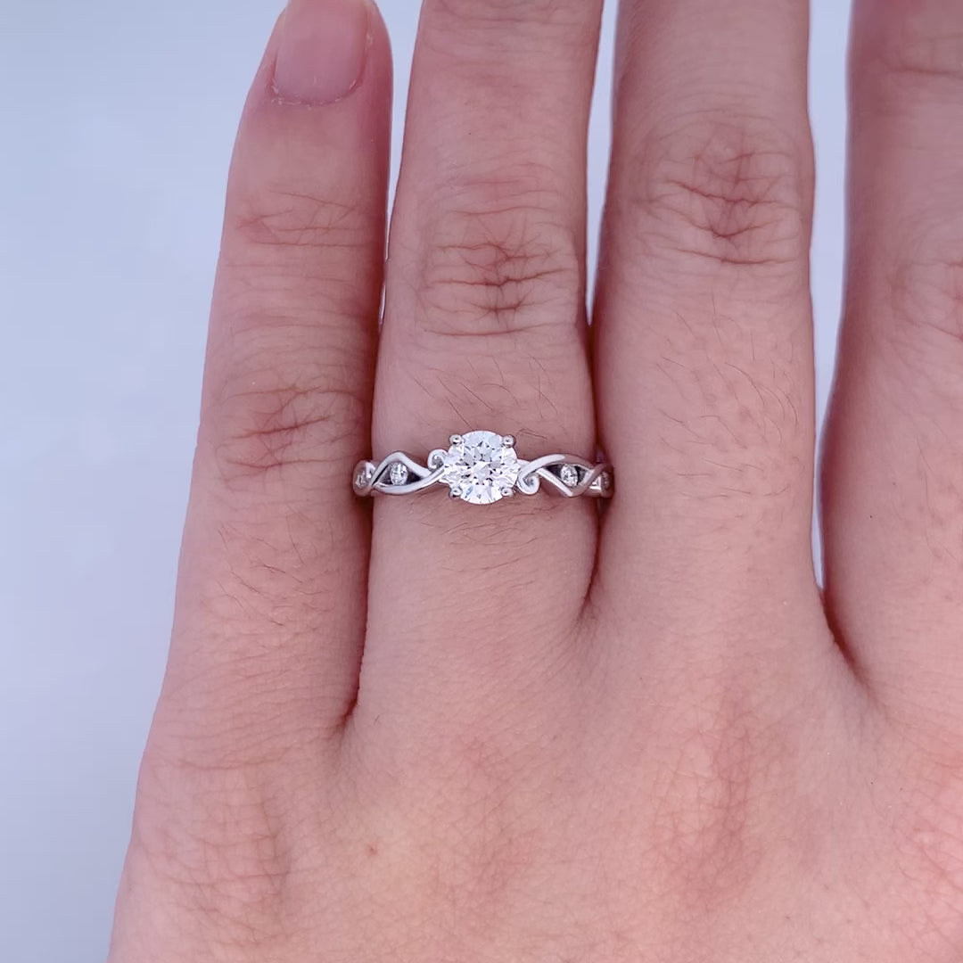 Aoraki: Brilliant Cut Diamond Solitaire Ring in Platinum | 0.62ctw