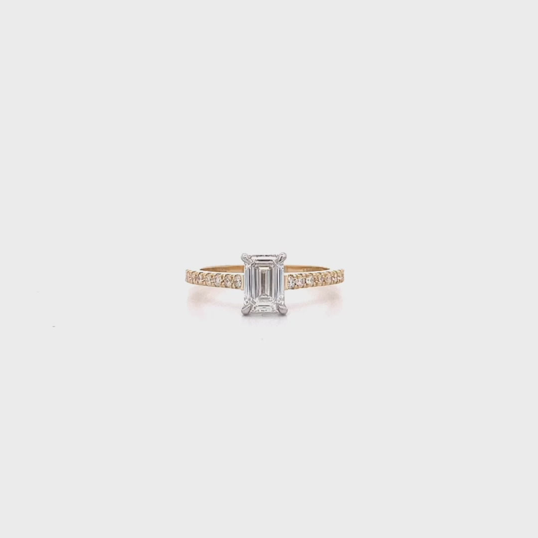 Belle: Emerald Cut Diamond Solitaire Ring