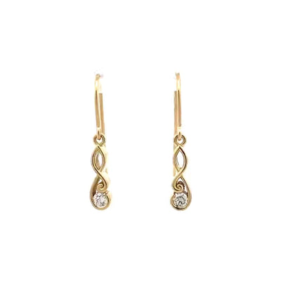 Poipoi: Diamond Drop Earrings in Yellow Gold | 0.32ctw