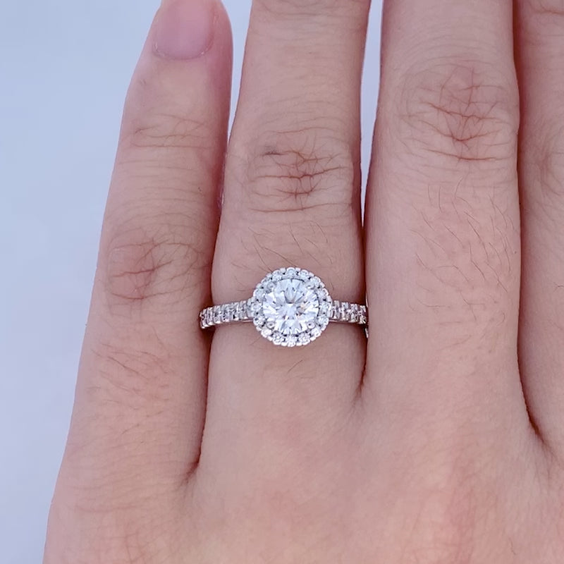 Adorn: Brilliant Cut Diamond Halo Ring in Platinum | 1.18ctw