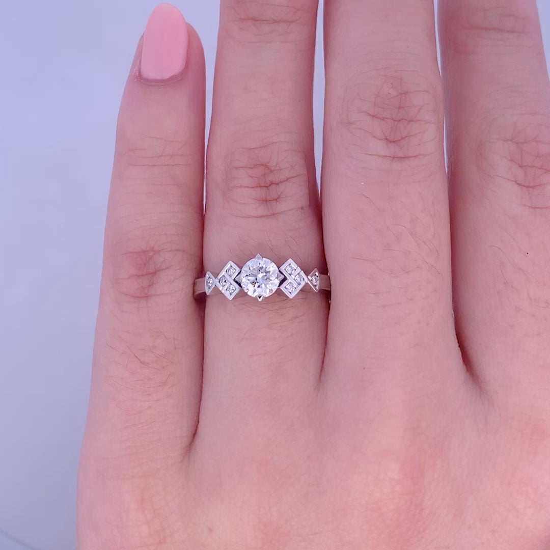 Istella: Brilliant Cut Diamond Solitaire Ring in Platinum | 0.56ctw