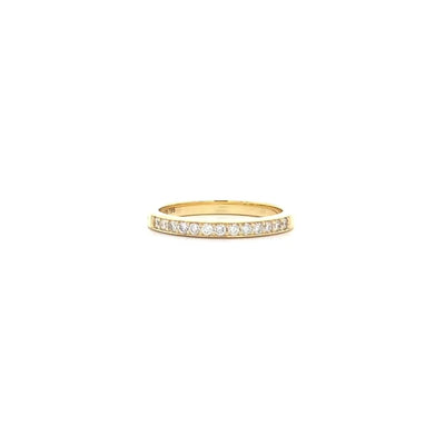 Brilliant Diamond Grain Set Ring in Yellow Gold | 0.18ctw