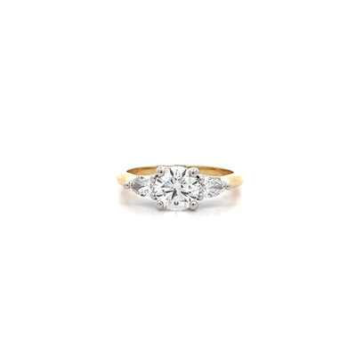 Brilliant Cut Diamond Three Stone Ring in Yellow Gold | 1.16ctw