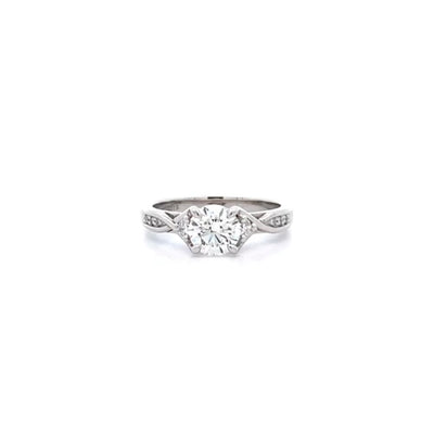 Pirouette: Brilliant Cut Diamond Solitaire Ring in Platinum | 1.04ctw