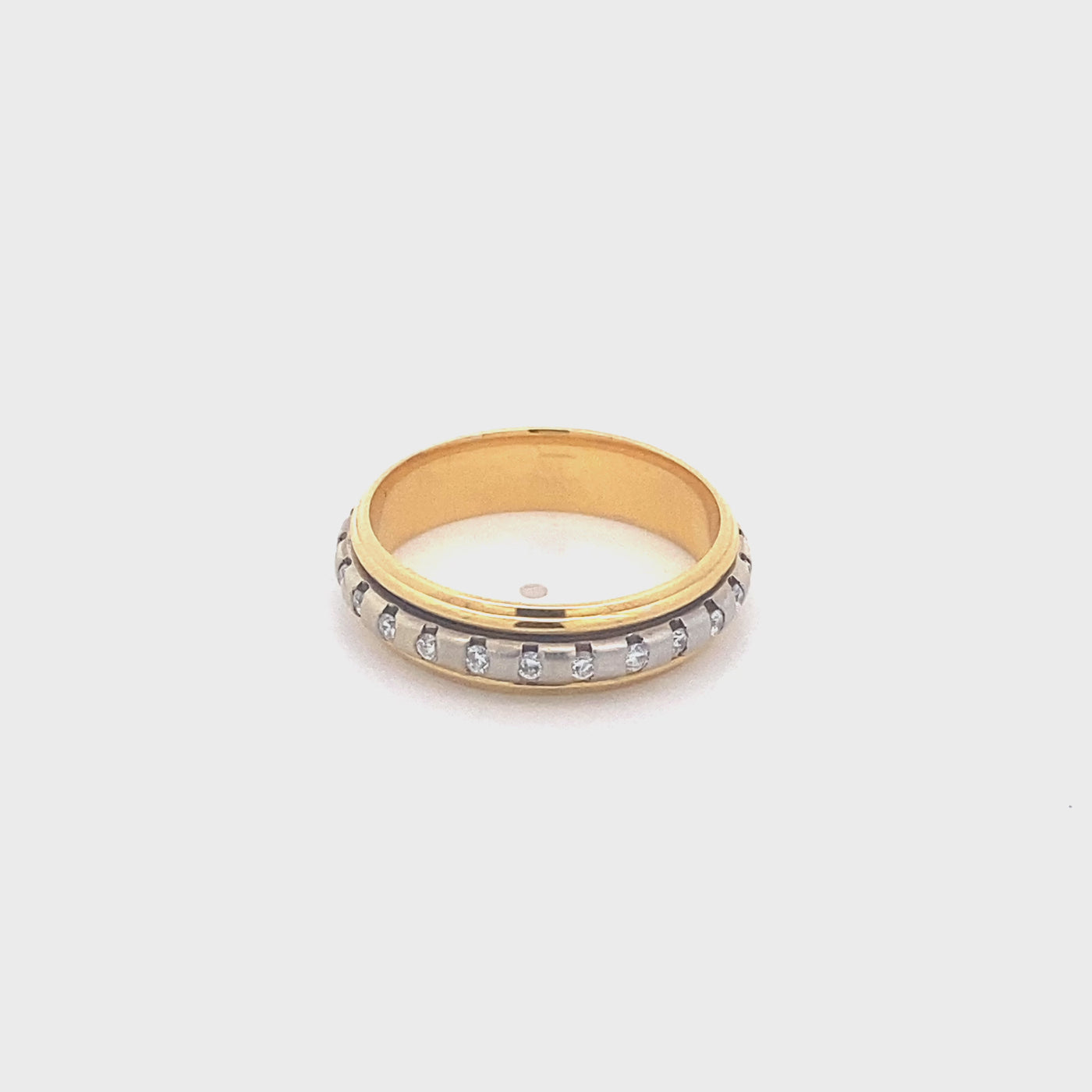 Yellow and White Gold Two Tone Diamond Set Ring